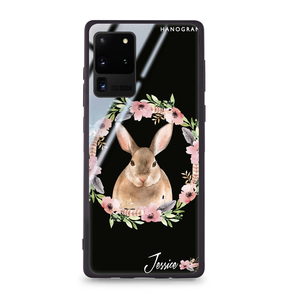 Floral Rabbit Samsung Glass Case