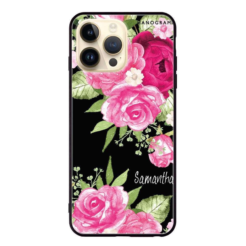 Watercolor Rose iPhone 13 Pro Glass Case