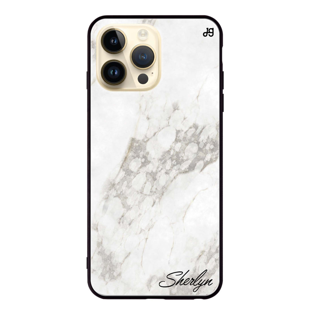 Simple White Marble Glass Case