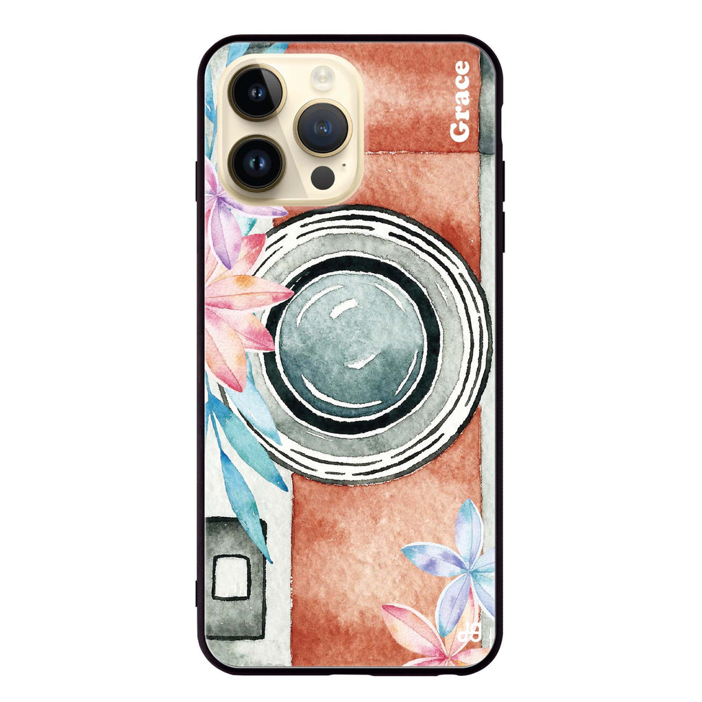 Watercolor Camera iPhone 13 Pro Glass Case