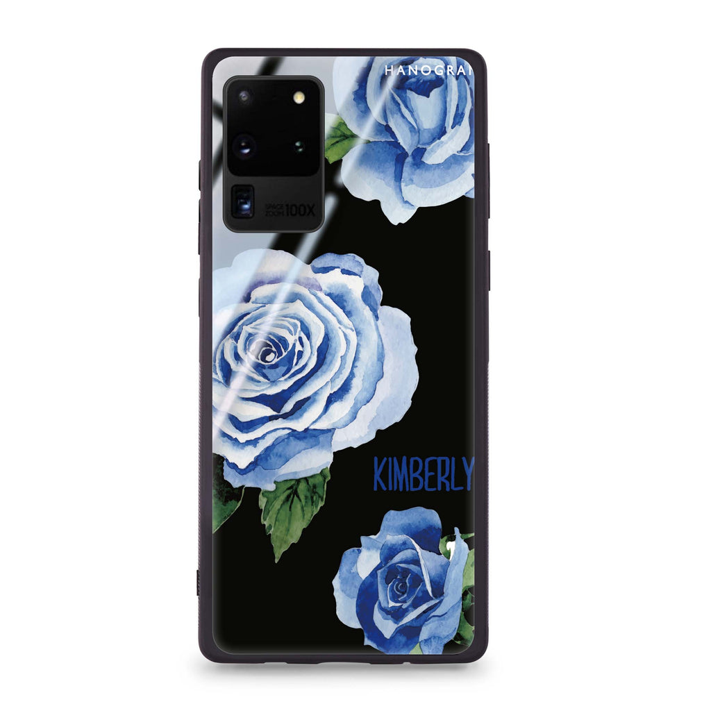 Blue Rose Samsung Glass Case