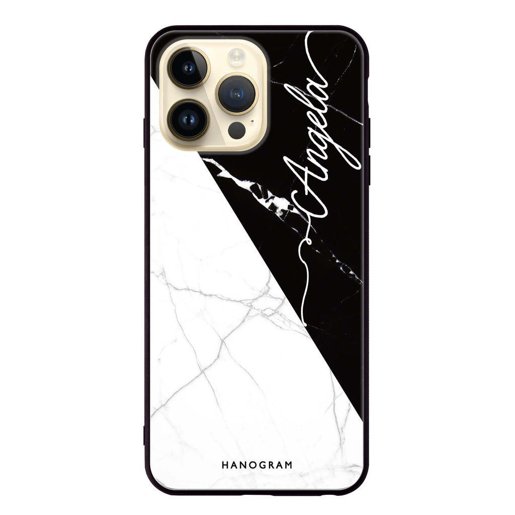 Black And White Marble Glass Case