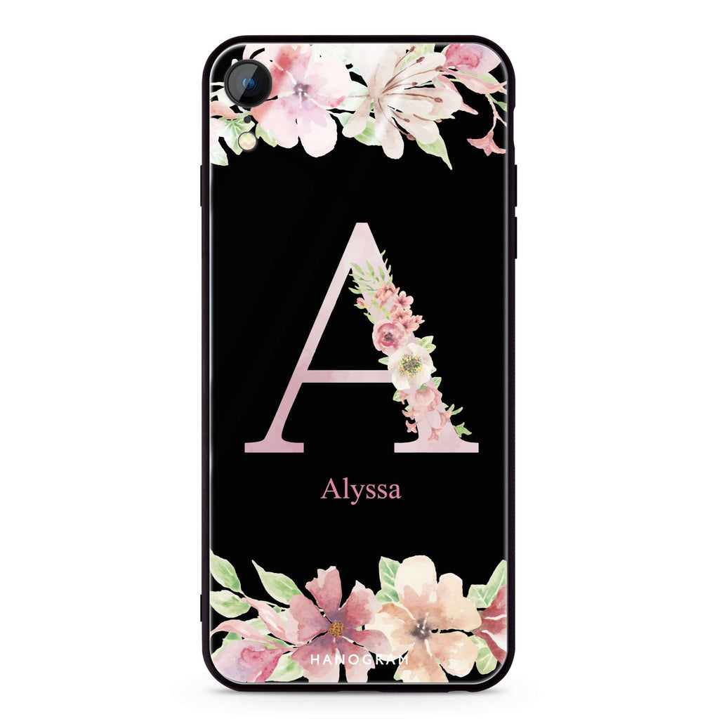 Monogram & Floral iPhone XR Glass Case