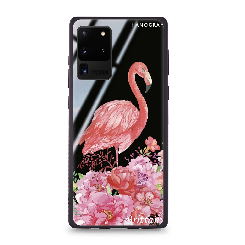 Flamingo & Flower Samsung Glass Case