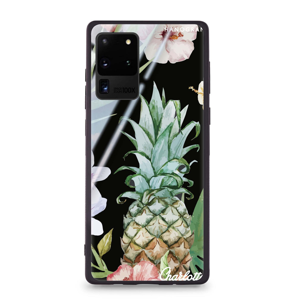 Pineapple & Floral Samsung Glass Case