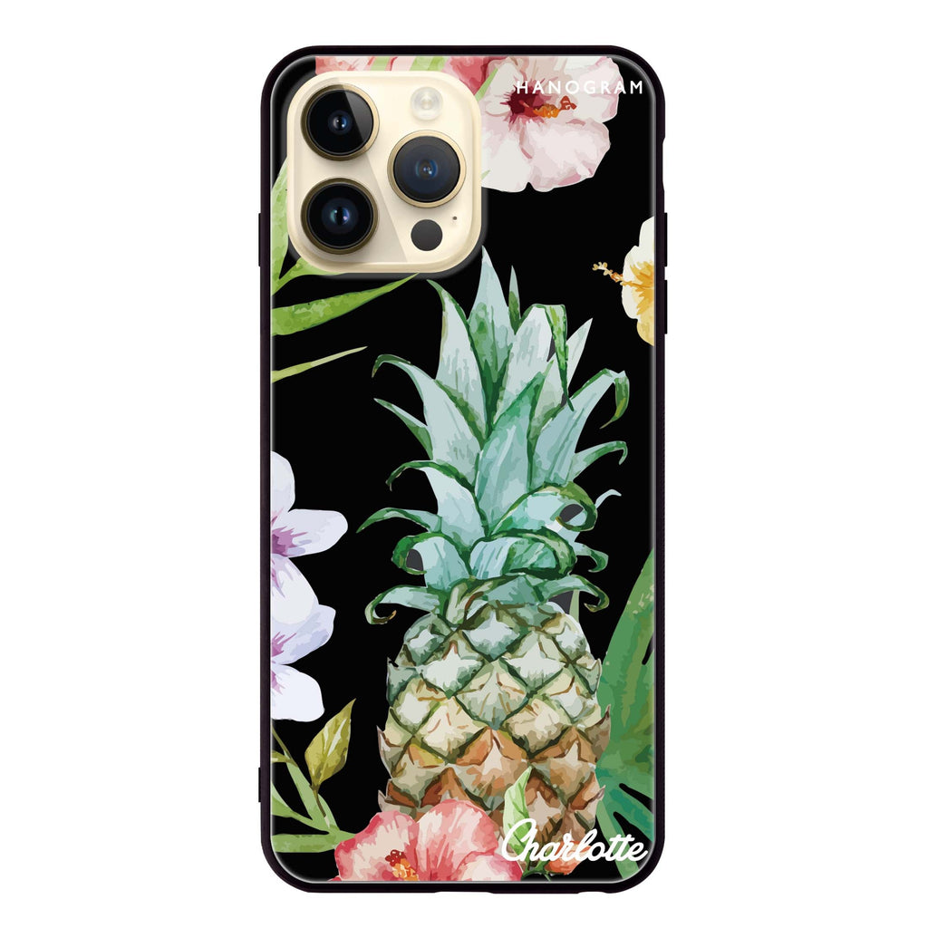 Pineapple & Floral Glass Case